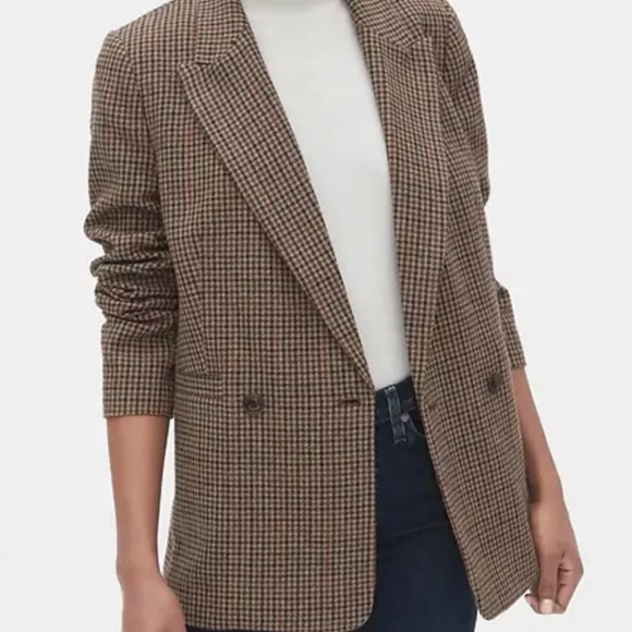 Gap Classic Houndstooth Girlfriend Blazer - Picture 2 of 4